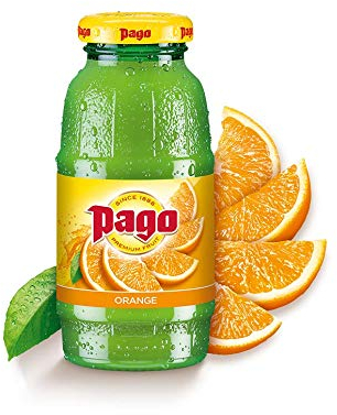 Pago Orange - 100% Natural Fruits and Vegan Friendly and Gluten Free 200ml (Pack of 12)