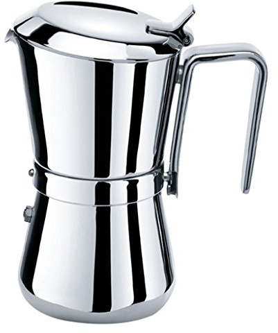 Giannini 102 Caffettiera 3/1 tazze, adatta per piano induzione e piastra elettrica, in Acciaio INOX, con filtro riduttore, Made in Italy, Design 1968