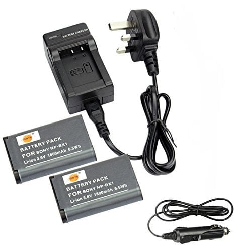 DSTE 2-Pack Spare Battery and DC134U Travel Charger Kit for Sony NP-BX1 ZV1 ZV-1 ZV-1F HDR-CX240E DSC-RX1 DSC-RX1B DSC-RX1R DSC-RX1R/B DSC-RX100