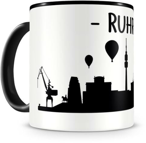 skyline4u Geschenk Ruhrpott Tasse für Kaffee oder Tee 300ml schwarz