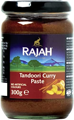Rajah Tandoori Currypaste – Leicht scharfe Gewürzpaste für authentische Curry-Gerichte – Ideal zum Würzen von Fleisch, Fisch oder Gemüse – 3 x 300 g