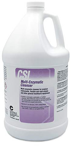Multi Enzymatic Liquid Medical Instrument Cleaner Concentrate for Veterinary and Surgical Equipment Presoak and Reprocessing, For Use with Ultrasonic Units and Manual Cleaning, 1 Gal