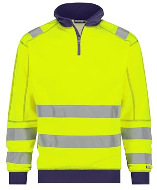 DASSY® Denver Warnschutz Sweatshirt - Größe 4XL - NEONGELB/DUNKELBLAU