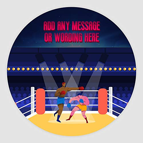 Boxing Ring 7.5 Inch (19cm) Personalised Edible Cake Topper on Premium Icing