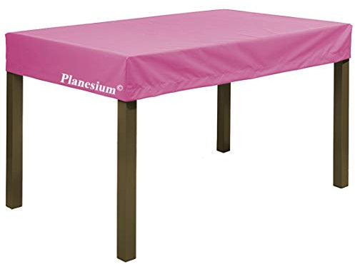 Planesium Housse pour Table de Jardin, Housse de Protection Bâche Imperméable pour Meubles Jardin et Hivernage Mobilier Salon de Jardin 575g/m 130cm x 80cm x 30cm Rose