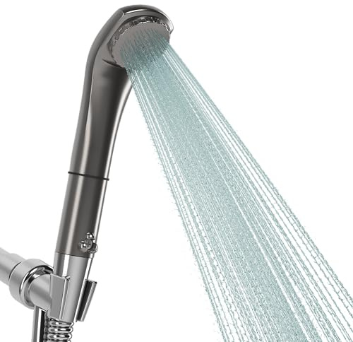 Purebble II, Aura TEC Duschkopf, Micro Bubble Duschkopf, Mikro-Nano-Blase, ultrafeine Blase, 40% des Wasserspareffekts, Reinigungswirkung, echtes Produkt, importiert aus Japan (Titanschwarz)