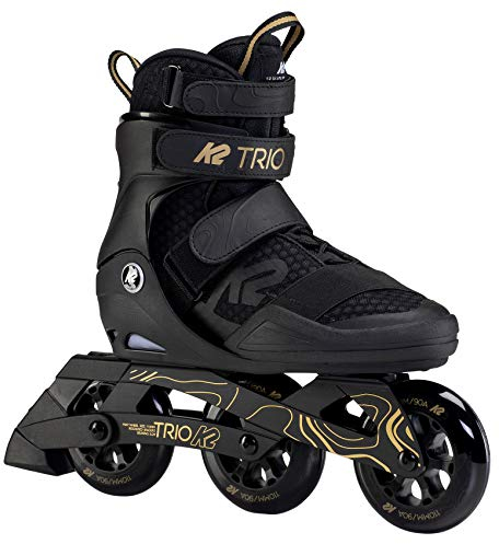 K2 Skates Unisex Inline Skates Trio 110, Black - Gold, 30F0133.1.1.100