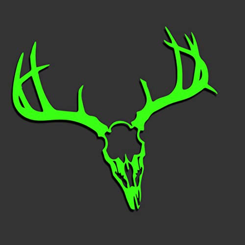 Deer Skull Hirsch Skelett L 0205 (neon grün) // Sticker OEM JDM Style Aufkleber