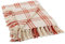 DII Modern Farmhouse Plaid Collection Baumwoll-Fransen-Überwurfdecke, Weiß/Vintage-Rot, 50x60