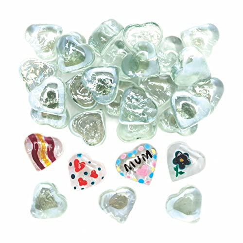 Baker Ross Galets à Peindre en forme de Coeur - Lot de 30, Loisirs Créatifs pour les Enfants (AX927)