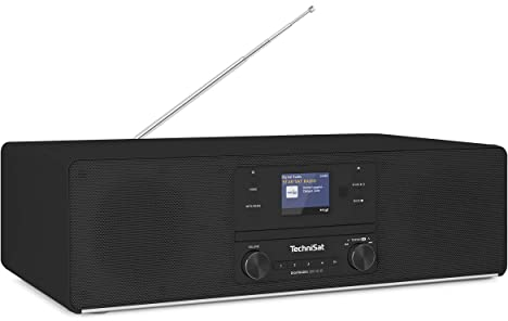 DIGITRADIO 380 CD IR - DAB +/UKW/Internet - Radio stereo (lettore CD, Bluetooth, USB, NFC, Spotify Free, controllo app, 2 altoparlanti stereo da 20 W, display a colori, sveglia, telecomando), nero