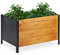 Relaxdays Fioriera con Rivestimento, HLP 48x78x51 cm, in Legno per Terrazza e Balcone, Rettangolare, Legno Naturale/Nero