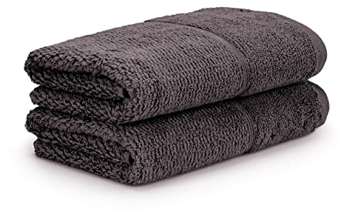 frottana Pearl Handtuch 50 x 100 cm aus 100% Baumwolle, Graphite 2er Set