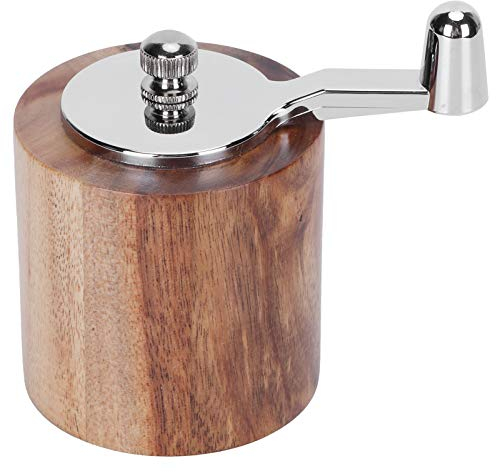 Pepper Smaller, Salt Pepper Shakers Tool Stainless Steel Manual Smaller with Metal Handle Crank Refillable Ceramic Brushed Smaller for Peppercorns Spice Home Kitchen Restaurant One Hand Operation