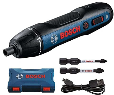 Smart Cordless Screwdriver, Cordless Screwdriver for Bosch Go, Electric Cordless Screwdriver Set Rechargeable Cordless Power Drill with Accessories,Carrying Box,Cable
