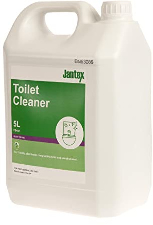 Jantex Green Ready to Use Toilet Cleaner, Citrus Fragrance, 5Ltr FS407 | Biodegradable plant-based formula clings to surfaces to dissolve scale, packaged in a 40% recycled plastic bottle.