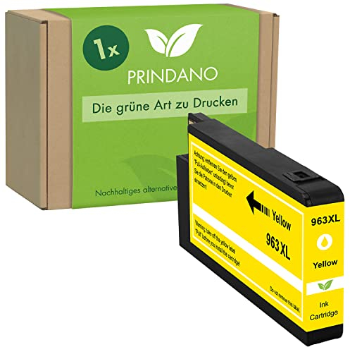 Prindano 1 Patrone kompatibel mit HP963 XL Y | Für OfficeJet Pro 9010 9010e 9012 9012e 9013 9014 9015 9015e 9016 9018 9019 9020 9022 9022e 9023 9025 9025e 9026 9028