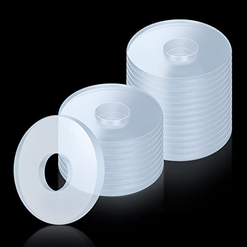AIEX 30 Stück Transparente Unterlegscheiben Kunststoff für Schrauben PVC Ersatz Flache Unterlegscheiben für Türgriffe Badezimmer Handtuchhalter (18mm Außendurchmesser, 2mm Dicke)