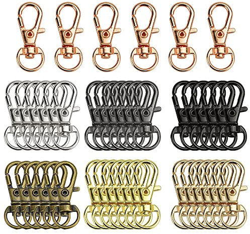 SPEACOUR 70 Stück Drehverschlüsse Drehbare Schlüsselringe Karabiner Haken Set Zinklegierung Drehbarer Karabiner Haken Schlüsselanhänger Drehkarabiner Karabiner Verschlüsse für Schlüsselbänder