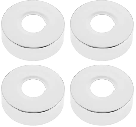 Be In Your Mind 4 x Ersatzabdeckung für Duschschlauch, aus Chrom, Abdeckung für Heizkörperrohr aus Metall, hohe Lochöffnung, dekorativer Deckel, Zubehör für Badezimmer, 25 mm