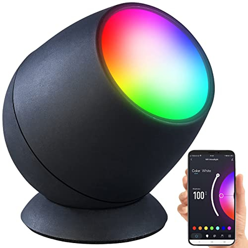 Lampe d'ambiance LED RVB CCT connectée - noire [Luminea Home Control]