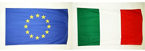 AZ FLAG Bandiera Europa 150x90cm - Gran Bandiera Unione Europea – UE 90 x 150 cm Poliestere Leggero - Bandiere & Bandiera Italia 150x90cm - Bandiera Italiana 90 x 150 cm