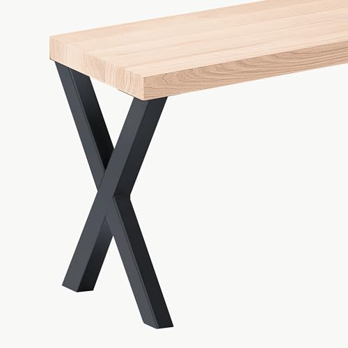 LAMO Manufaktur Sitzbank Esszimmer Holzbank 30x140x47cm, Möbelfüße Design Anthrazit/Roh