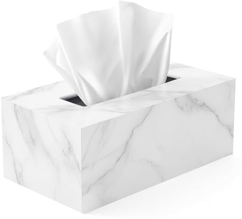 Copertura rettangolare per scatola di fazzoletti, porta fazzoletti, compatibile con Kleenex, in marmo acrilico, accessori da bagno, decorazione