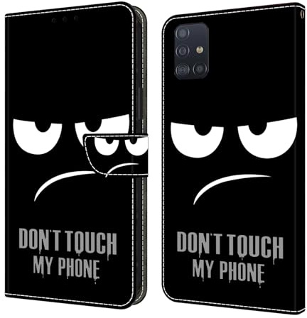 BOLELAW Hülle für Samsung Galaxy A51 4G – Stoßfestes PU Leder Wallet Case mit Magnetverschluss, Standfunktion & Kartenfächern, Don't Touch My Phone