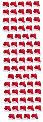 Abaodam 72 Stk Weihnachtslutschermütze Weihnachtsmütze Masse Kleiner Mini-süßigkeitshut Bulk-hüte Weihnachtslichter Hut Puppen Für Puppenhaus Nikolausmützen Basteln Michaels Miniatur Vlies