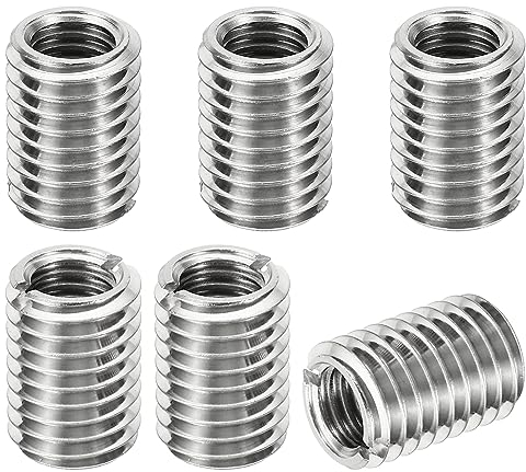 PATIKIL 6Stk Gewinde Adapter Hülse Reduziere Mutter M14*2 Außengewinde zu M10*1.5 Innengewinde Reparatur Einsatz Mutter Schraube Reduzierstück Umwandlung Edelstahl Verbindungselement 20mm