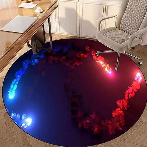 TOYOCC Alfombrilla Silla, Alfombrilla para Silla de Oficina para Computadora de Madera Dura, Protector de Silla de Escritorio, Alfombrilla Protectora Alfombra Silla Gaming, Chair Mat Redondo 80 cm