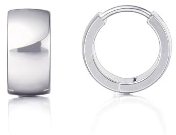 Limerencia Titan Kleine klobige Creolen, 10mm Leichte Breite Nickelfreie G23 Titan Huggie-Ohrringe für Damen (Silber)