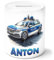 timalo® Coole Spardose personalisiert mit Namen | Personalisierbares Geschenk Sparschwein für Kinder Geschenkidee | Polizei Auto