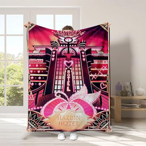 Zhongkaihua Hazbin Hoteldecken, Flanell für Kinder und Erwachsene, Hazbin Hotel Merch, Fleece-Schlafdecke, Überwurf für Bett, Zuhause, Sofa, Büro, Weihnachten, Geburtstag