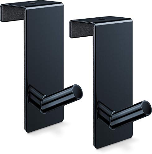 RELIBO® IdeaHook Flipchart Door Hook, Space-Saving & Mobile Alternative to Flipchart Stand, Intelligent Solution for Hanging Flipchart Paper, Black Painted Steel (2x)