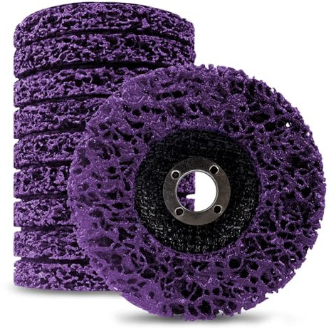 LSTOPGO 10 Stück CSD Scheibe, Ø 125 mm,Bohrungsdurchmesser 22mm,Reinigungsscheibe Set für Winkelschleifer,für Rostentfernung Schweißnähte entfernen Sie Farbe,Rost und Oxidation (lila, 10 Stück)