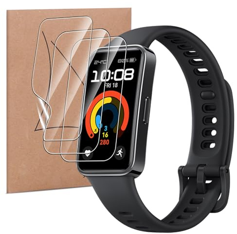 MEMELOKA 3 Piezas Protector de Pantalla Huawei Band 9/Band 8, TPU Película de Flexible con Marco de Instalación, Alta Definición y Alta Sensibilidad con 3D Cobertura Completa