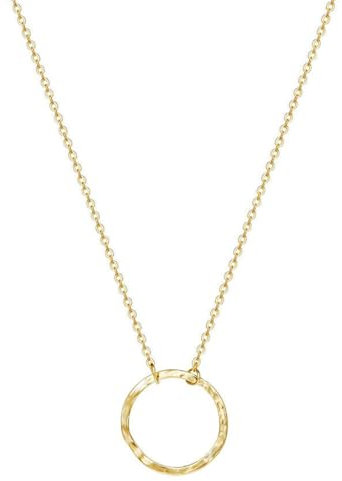 Jenosy 18K Vergoldete Damen Kette Gold Personalisierte Kette Damen Zarte Halskette für Frauen und Mädchen (Rund)