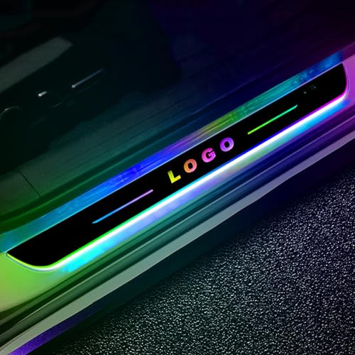 LED Induction Light Door Sills, LED Custom door sill, Car led light pedals, IP67 Waterproof, 7 Preset Lighting Colors, Car Threshold Strip Wiring-free Atmosphere Light for All Car Models