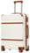 COOLIFE Koffer Trolley-Koffer Hartschalen-Koffer Rollkoffer Reisekoffer von ABS-Material mit TSA-Schloss Teleskopgriff und 4 Zwillingsrollen (Weiß/Braun, Mittelgroßer Koffer)