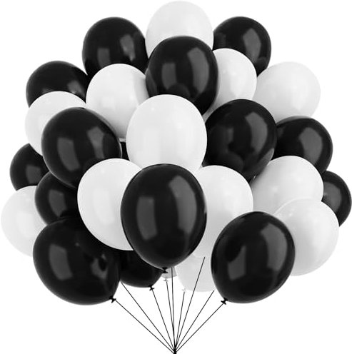 Schwarze und weiße Luftballons, 67 Stück, 30,5 cm, weiß-schwarze, verdickte Latexballons für Geburtstag, Jahrestag, Hochzeit, Abschlussfeier, Party-Dekoration ..