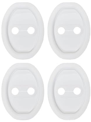 4PCS Car Door Lock Silicone Protective Pad Shock Absorbing Door Lock Decorations Car Door Lock Close Door Protective Pad for Exterior Accessories, Universal for Many Models (White)