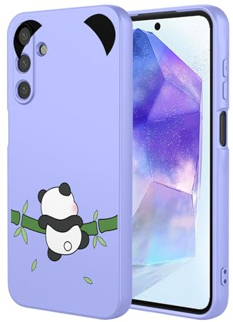 BORYA Silicone Coque pour Samsung Galaxy A55 5G, Antichoc Souple Soyeux Très Mince Premium TPU Housse, Élégant Simple Mignon Motif Étui, Anti-Rayures Tissu Microfibre, P1