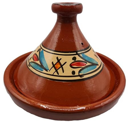 Tajine XL 35 cm in Terracotta Dipinta a Mano – Pentola Tradizionale Marocchina/Tunisina + Ebook Gratuito 0511241209