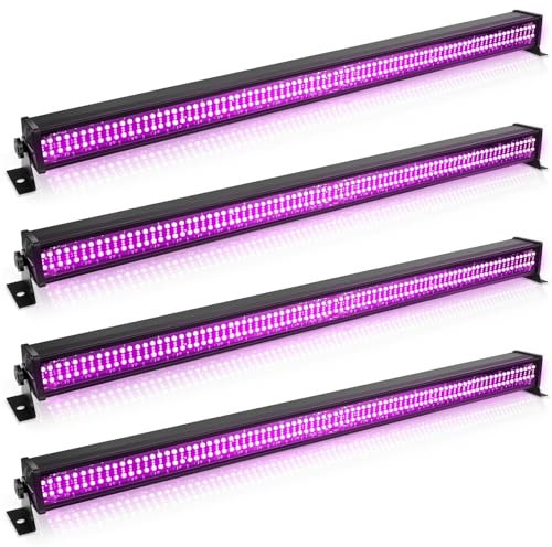 336 RGBW LED Barre Wallwasher, Lumière de Scène Console, Stroboscope Tempête Chapiteau Effet pour DJ Bar Soiree Fête Disco Éclairage Mariage Halloween Noël, 4 pièce