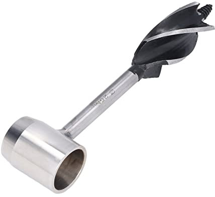 Bushcraft Auger, Steel Bushcraft Hand Auger, Bushcraft Survival Tool, Hand Auger Wrench, Bush Craft Gear with Leather Case Hand Auger Bushcraft Hatchet for Camping, Bushcrafting