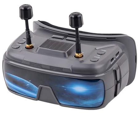 ISKDJBJG 5.8G FPV-Brille mit HD-DVR, 3,5 1024 * 600 IPS-Bildschirm, Dual-Empfang, FPV-Drohnenbrille für FPV-Drohnen