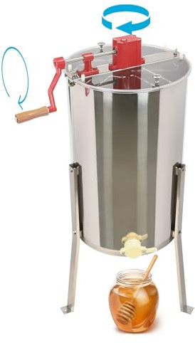 3-Waben Manuelle Honigschleuder Extraktor Tangentialschleuder aus 201 Edelstahl Ø450mm für Hobbyisten oder kleine Imker