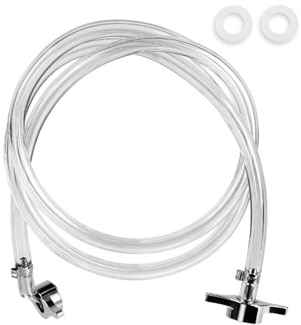 CPROSP Tuyau pour Tireuse à Bière 5/8 7mm, 1m Tuyau à Bière avec éCrous à Ailettes et Joint Torique, pour Détendeur Bière Régulateur, Bonne éTanchéité Aux Fuites d'Eau
